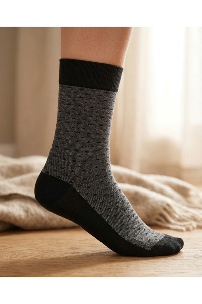 CLEWEAR جوارب قطنية صيفية واسعة وفضفاضة بلون داكن