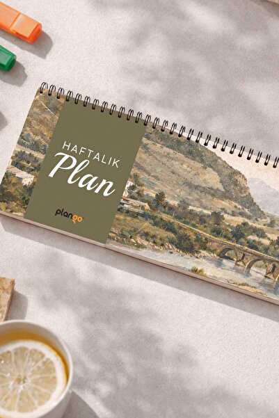 Plango Tarihsiz Spiralli Haftalık Masaüstü Planlayıcı - SAKARYA - 10x30 cm