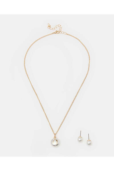REDTAG Women Gold Arabic Letter Noon (ن) Necklace