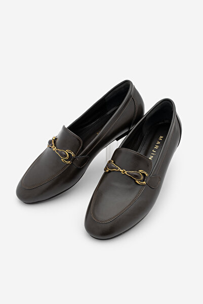 Marjin Γυναικεία Loafer Μοκασίνια με Πόρπη Κλασικά Casual Παπούτσια Tavelo Καφέ