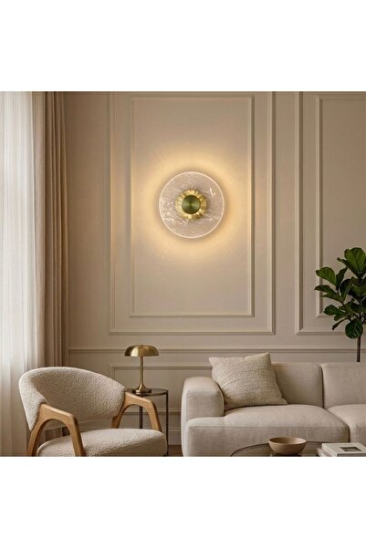 bella lighting Lüks Modern Daphne 3 Renk Led Aplik Sarı Gold Duvar Lambası El...
