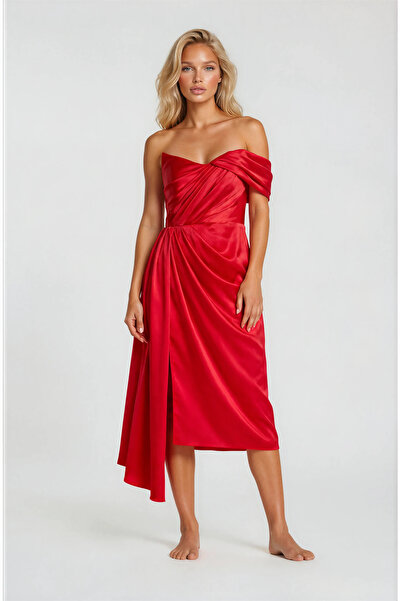 Vanni Couture Rochie Red Midi Trena