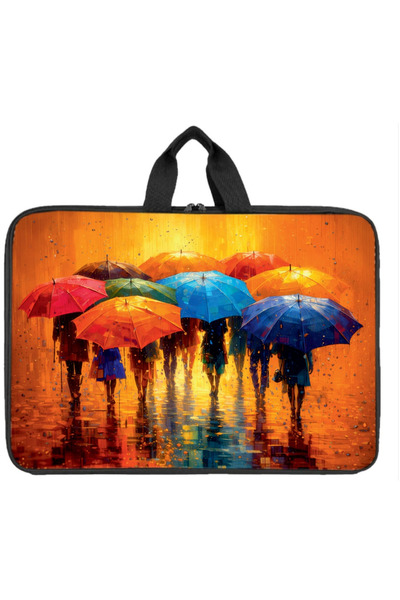 AB KIDS Renkli Şemsiye Desenli Proje Çantası Evrak Çantası Büyük Boy Proje Te...