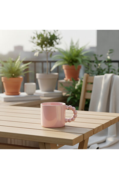 OEM Set 3 pink "pearl handle" ceramic mug, 330 ml