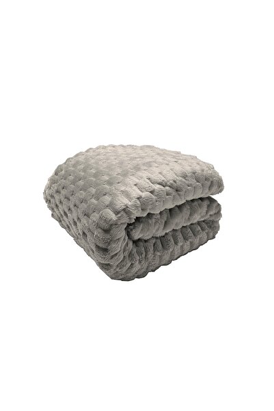 Koney Blanket Bedspread, KONEY, Embossed, Fluffy Microfiber, 160x200cm, Grey