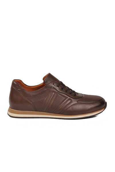 AYAKMOD Brown Genuine Leather Large Size Men's Casual Shoes 2146 m