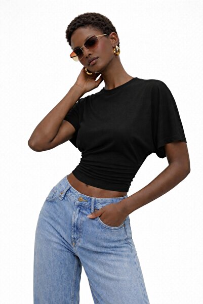 FİFTY ONE Γυναικεία πλεκτή μπλούζα Zoe με κοντό μανίκι και λαιμόκοψη ποδηλάτο...