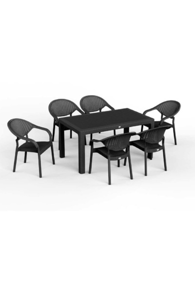 Asil Konsept 90 x 150 Bambu Plastik Rattan Camsız Bahçe Balkon Teras Masa Tak...