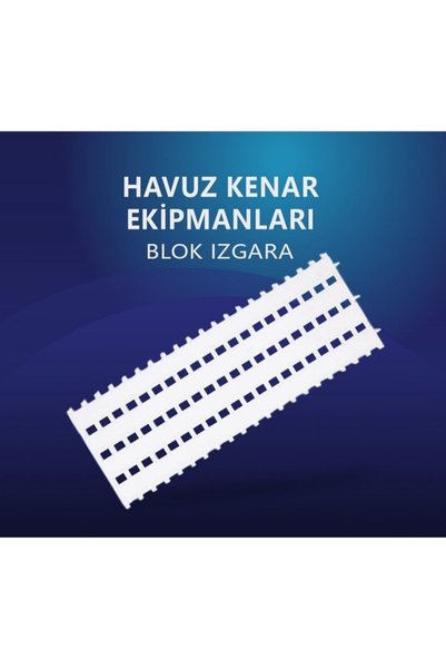 bluewaves 25 Cm Blok Serisi Havuz Kenar Izgarası 10 Mt