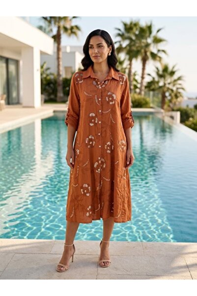 Punta Otantik PT18097 Ιταλικό ανδρικό κοτλέ φόρεμα με παγιέτες και κέντημα στ...