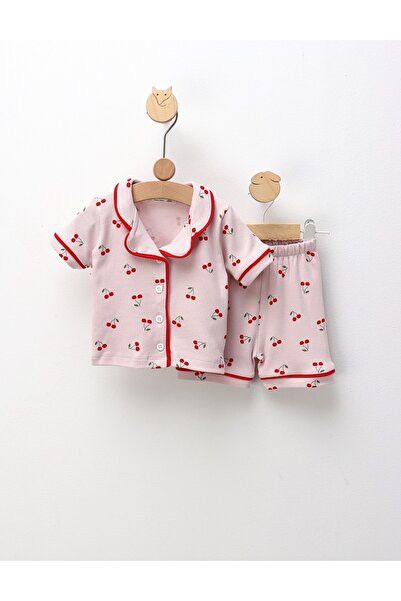 MiniKids Pijama MS, Cu Ciresele, roz prafuit-rosu