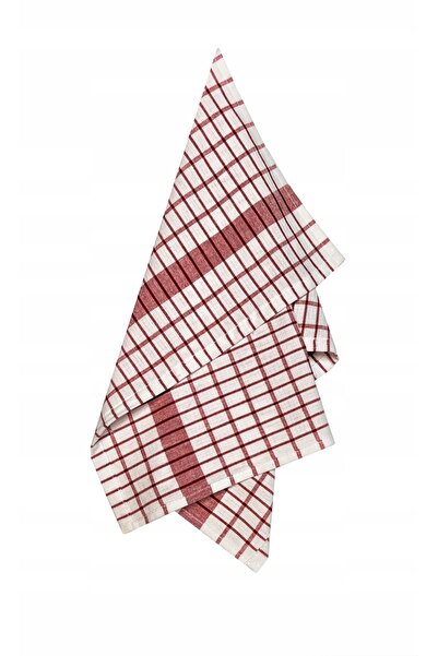 Koney Kitchen Towel, KONEY, Classic Check, Absorbent Cotton, 40x60cm, White/Red
