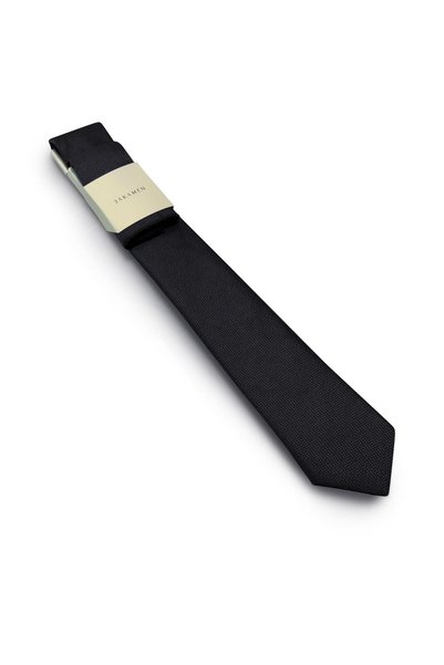 Jakamen Black Dobby Tie and Handkerchief Set