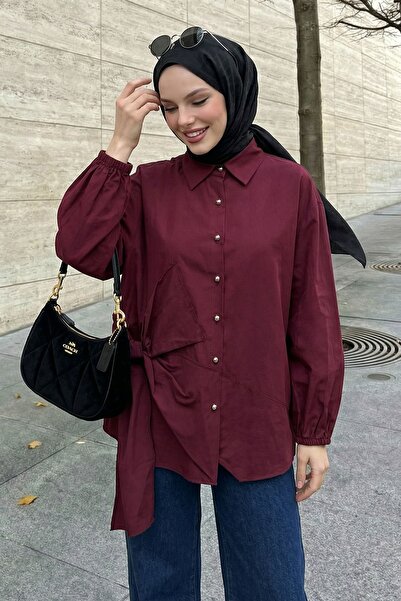 InStyle Πουκάμισο μπορντό με φιόγκο