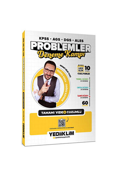 Yediiklim Yayınları KPSS-AGS-DGS-ALES Problemler Tamamı Video Çözümlü Deneme ...