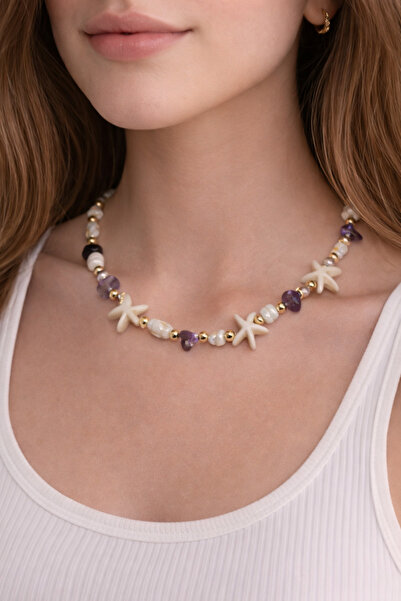 MakeWell Colorful Beaded Summer Necklace – Minimal Choker Women's Necklace (P...