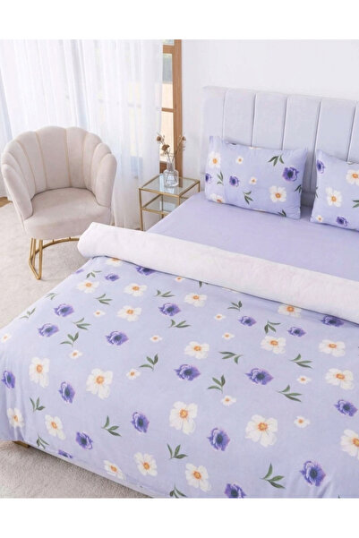 İkonio Spring Breeze Lilac Double Duvet Cover Set (Without Sheet)