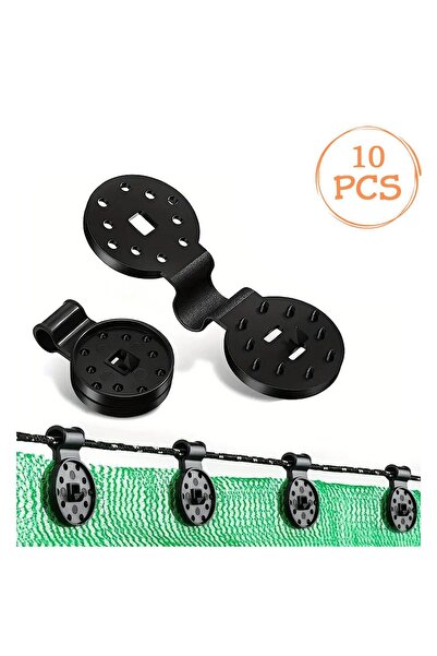 ZanaCasei Μαύρα Κλιπ Στήριξης για Πανί Σκίασης Ø3.5cm - 10 τεμάχια