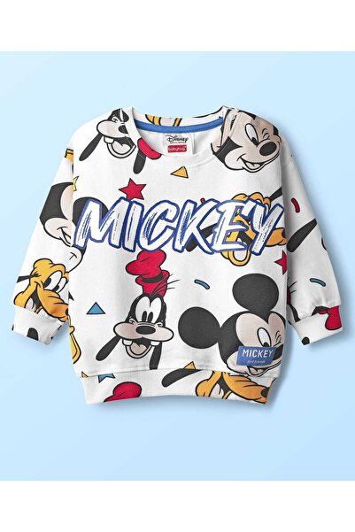 Babyhug Disney سترة ديزني تيري كنيت بأكمام كاملة وطباعة ميكي والأصدقاء وشارة ...