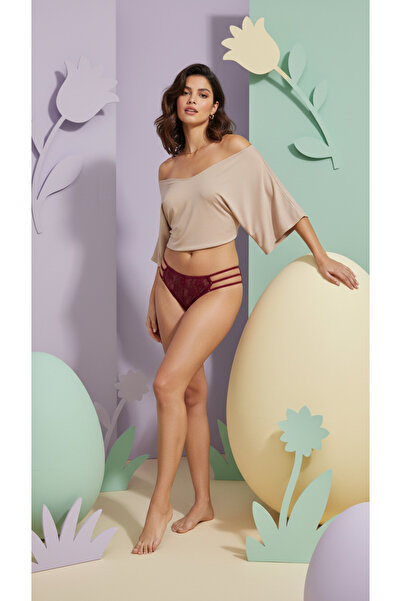 LUNİTA Γυναικείο στρινγκ με κορδόνια στο πλάι D Δαντέλα i