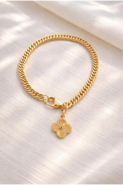 Mope Accessories Trend Gold Renk Yonca Sallantılı Bileklik