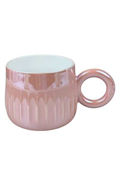OEM Ρινγκ Πάστελ " ροζ κεραμική κούπα με στρογγυλή λαβή, 400 ml