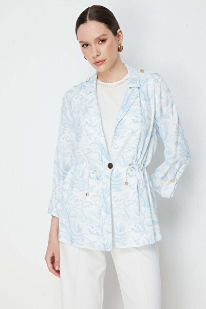ON Beli Lace-Up Patterned Epaulet Jacket