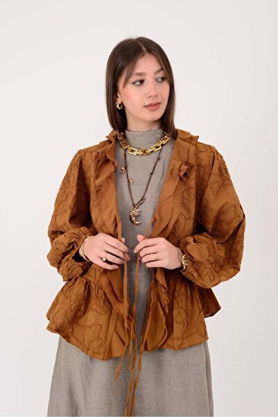 Park Moda 12218 ΜΠΛΟΥΖΑ ΚΟΣΤΕΛΟ ΜΕ ΛΕΠΤΟΜΕΡΕΙΑ ΒΟΛΑΝ ΣΤΟ ΜΠΡΟΣΤΙΝΟ ΜΕΡΟΣ