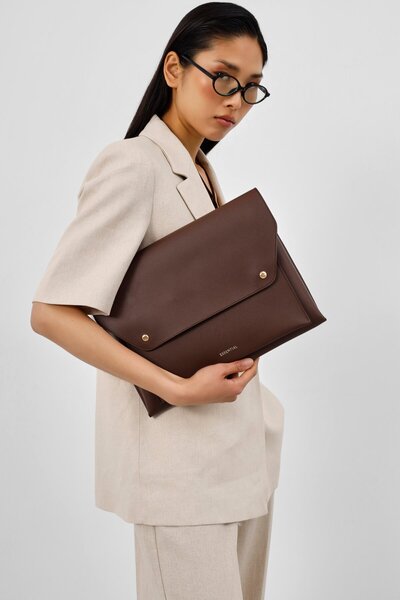 Shule Bags Τσάντα Laptop & Tablet με Σκελετό, Καφέ