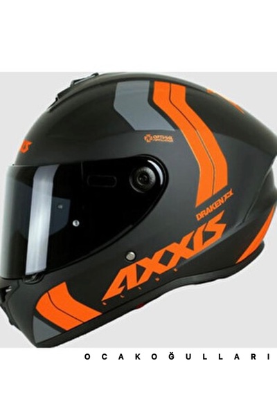 AXXIS DRAKEN S SLIDE B4 MATT FLUOR ORANGE MOTORCU KASKI