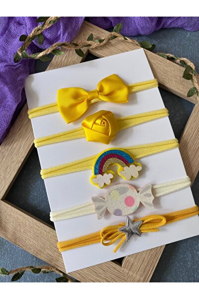 Miniko Butik مجموعة ربطات شعر متوافقة مع الأطفال حديثي الولادة، مكونة من 5 قطع