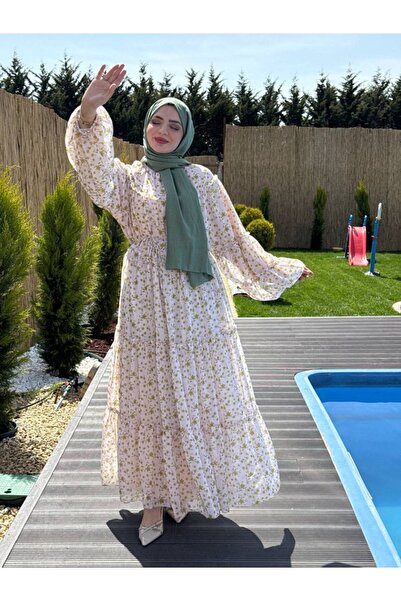 GÜZEL TRİKO SERANAT ŞİFON ELBİSE