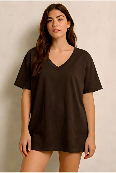 BENROMA Τυπωμένο μπλουζάκι με λαιμόκοψη V, oversized, unisex 1VQ6