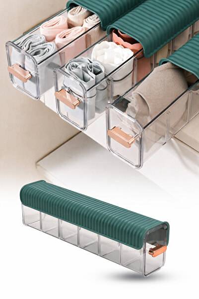 omilife Οργανωτής συρόμενου συρταριού με 6 θήκες, πλαστικός οργανωτής για κάλ...