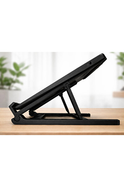 Baalaa Ayarlanabilir Siyah Laptop Standı Katlanabilir Ergonomik Notebook Yüks...