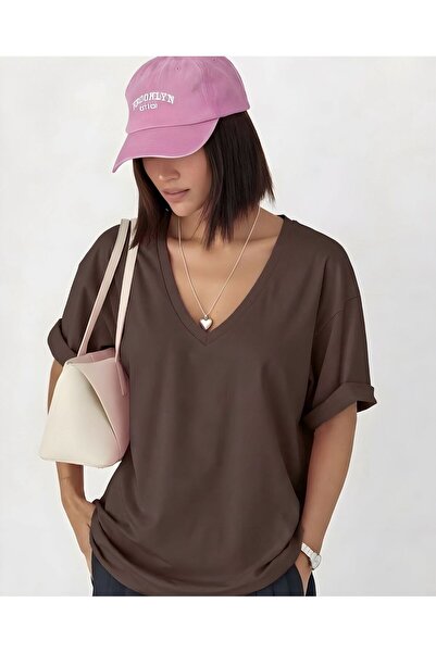 BENROMA Τυπωμένο μπλουζάκι με λαιμόκοψη V, oversized, unisex 1VQ4