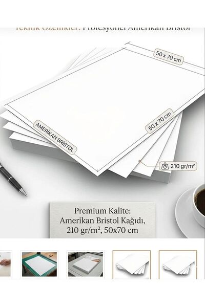 Orbak Kağıtçılık Amerikan Bristol Karton 50X70 Cm 210 gr - 1 Adet