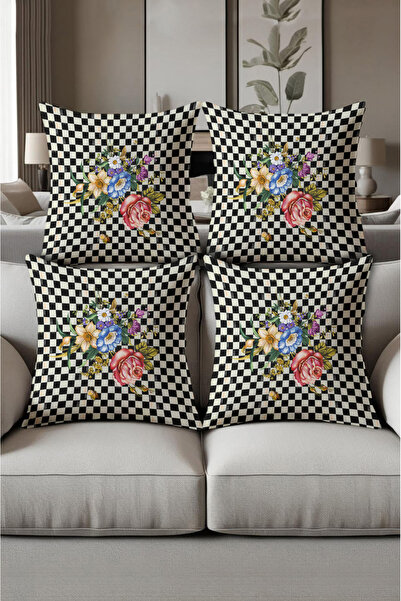 patron halı Digital Printed Soft Textured 4-Piece Throw Pillow Cover Set (43X...