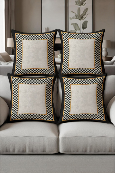 patron halı Digital Printed Soft Textured 4-Piece Throw Pillow Cover Set (43X...