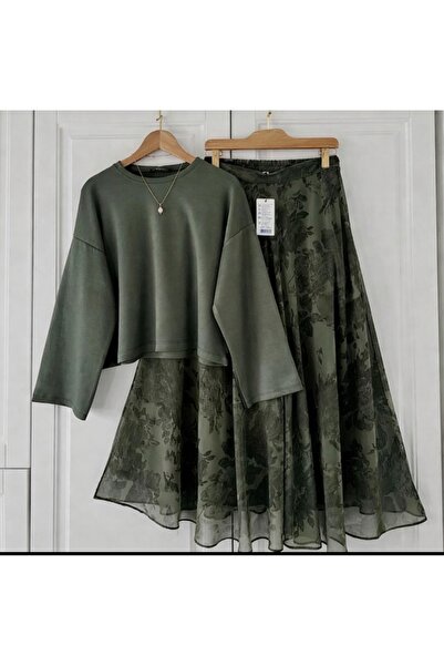 MODA VEDAT Women's Oy-Ho Blouse Chiffon Skirt Set -0750