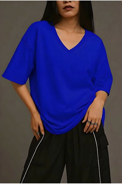 BENROMA Τυπωμένο μπλουζάκι με λαιμόκοψη V, oversized, unisex 1VQ2