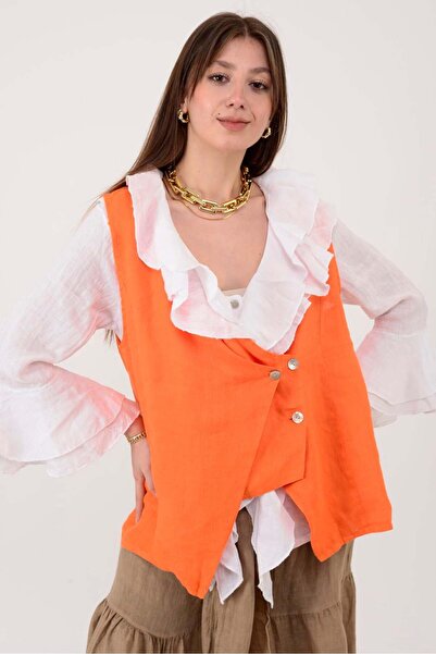 Park Moda 12169 ΑΣΥΜΜΕΤΡΙΚΟ KR διπλό πέτο OLSUZ KE Λινό LUZ