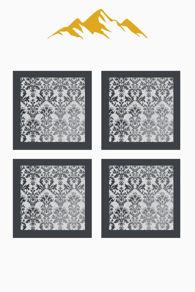 patron halı Digital Printed Soft Textured 4-Piece Throw Pillow Cover Set (43X43 cm) Krl0033