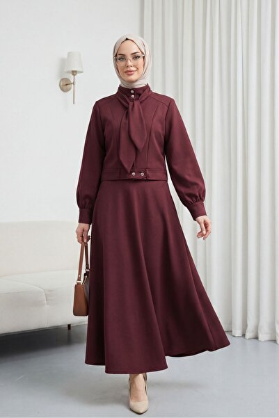 Modamorfo Διαγώνιο Σετ με Κρυφά Κουμπιά και Λεπτομέρεια Φουλάρι στην Φούστα -...