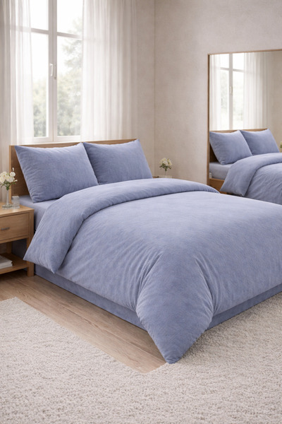 MUK's Σετ Παπλωματοθήκη Διπλό 4 τεμαχίων με Ελαστικό Σεντόνι, Σετ Άνεσης Μαλα...