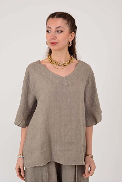 Park Moda E31081 ΛΙΝΗ ΜΠΛΟΥΖΑ ΜΕ ΛΑΙΜΟΥΡΑ ΣΧΗΜΑΤΟΣ V