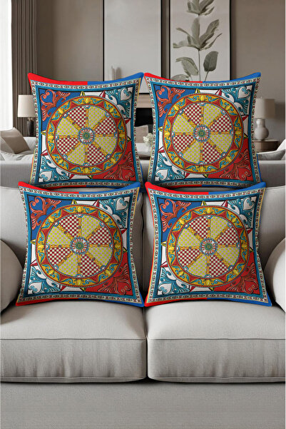 patron halı Digital Printed Soft Textured 4-Piece Throw Pillow Cover Set (43X...