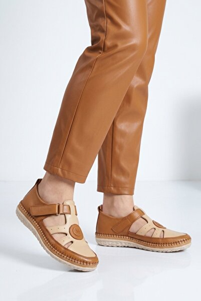 Voyager Taba Genuine Leather Anatomical Women's Casual Shoes Z520 Z