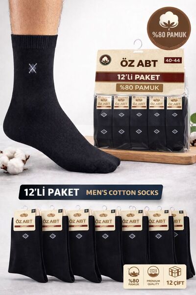 ÖZ ABT Erkek Çorap 12’li Paket %80 Pamuk