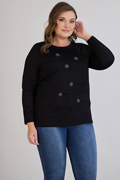 Hermevsim Wearon Γυναικεία Μπλούζα Κρυστάλλινη Καμπούρα με 2 κλωστές, Περλέ, ...